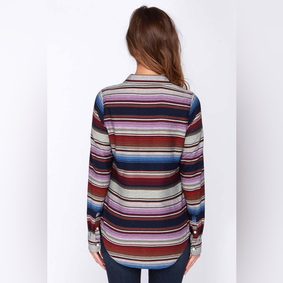 Roxy Camp Site Multi Striped Long Sleeve Top - Size M - Picture 4 of 7